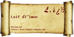 Leif Álmos névjegykártya